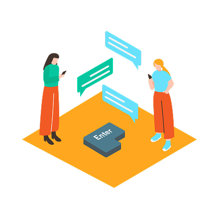 チャットをしている人